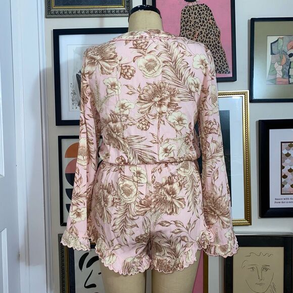 Agua Bendita x Target Womens Size Small Romper Punk Romantic Floral Flare Sleeve - Picture 4 of 8